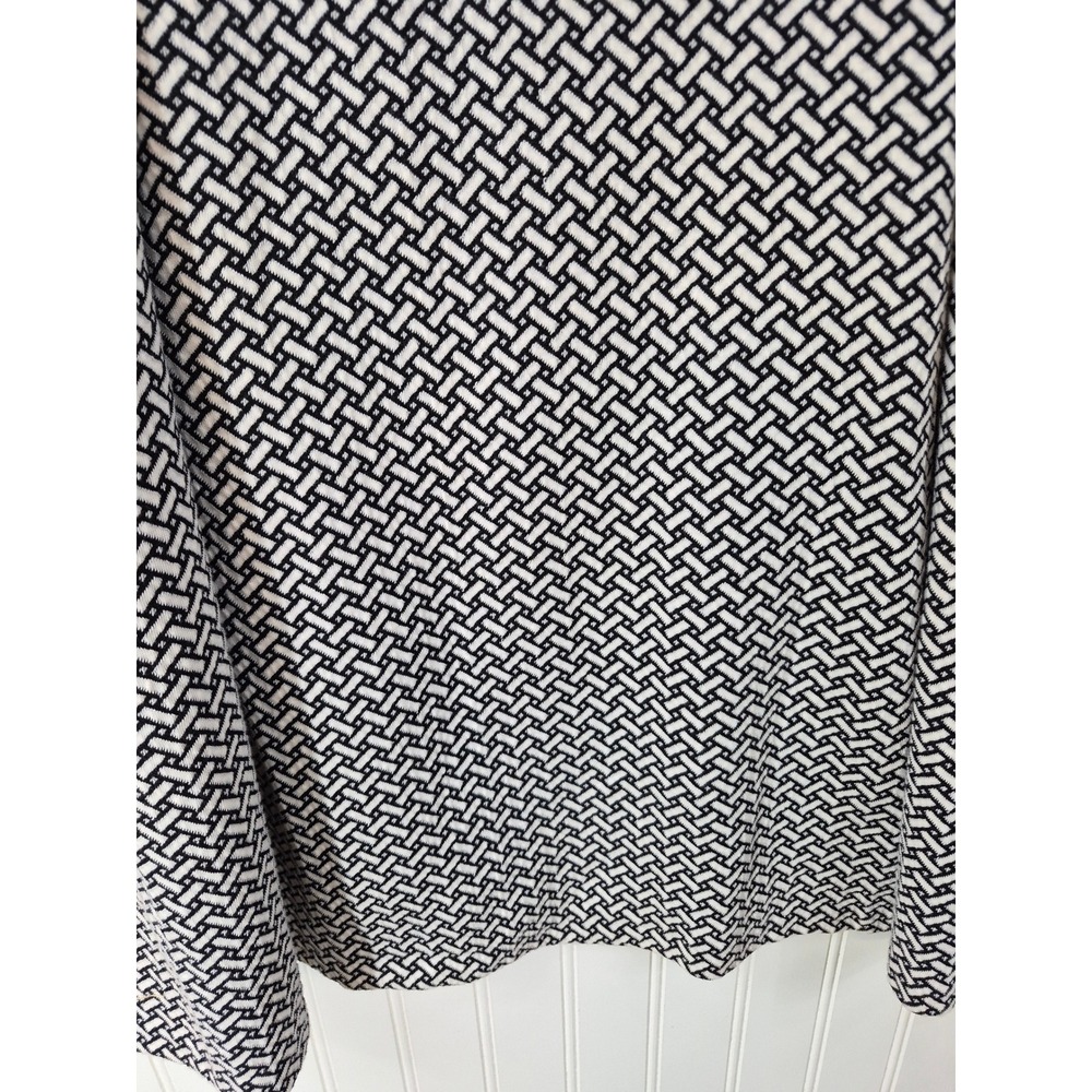 NEW Talbots Woman Black White Geometric Basketweave Sheath Dress 14W Academia - Picture 4 of 8